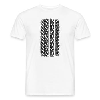 Tyre/tire marks - Men's T-Shirt - white - Front - AI Model Male 178 dark (178cm)