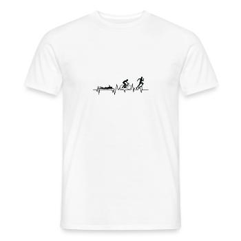 Triathlon, Swimming, Cycling, Running, Sports - Men's T-Shirt - white - Front - AI Model Male 178 dark (178cm)