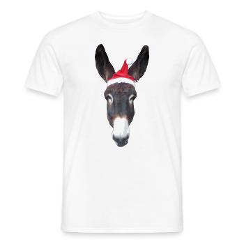 Esel Weihnachten - Männer T-Shirt - Weiß - Vorne - AI Model Male 178 dark (178cm)