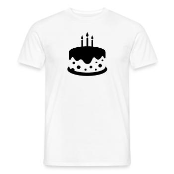 Gâteau d'anniversaire - T-shirt homme - blanc - Devant - AI Model Male 178 dark (178cm)