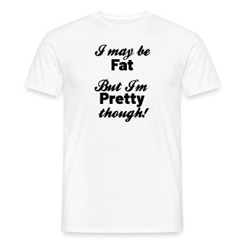 Je suis peut-être grosse mais je suis jolie - T-shirt homme - blanc - Devant - AI Model Male 178 dark (178cm)