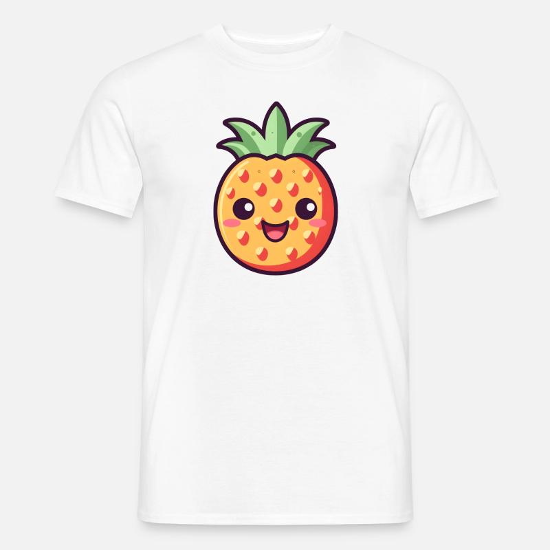 Ananas Kawaii Design - Version 2 - Männer T-Shirt - Weiß
