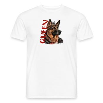 DEUTSCHER SCHÄFERHUND KÖNIGIN RASSE NIEDLICHE RETTUNG - Männer T-Shirt - Weiß - Vorne - AI Model Male 178 dark (178cm)