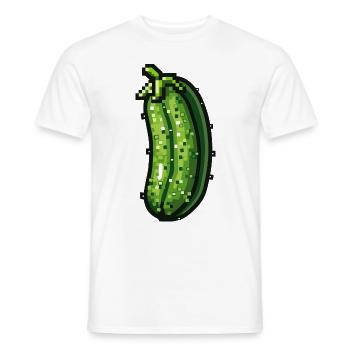 Icône pixel de concombre - T-shirt homme - blanc - Devant - AI Model Male 178 dark (178cm)