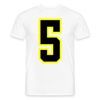 5 Number Leotard - Men's T-Shirt - white - Front - AI Model Male 178 dark (178cm)