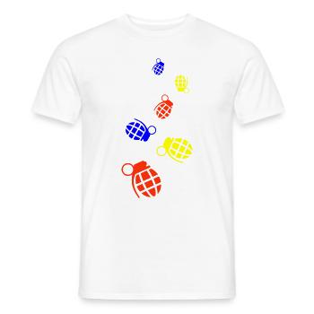 Grenade weapon icon - Men's T-Shirt - white - Front - AI Model Male 178 dark (178cm)