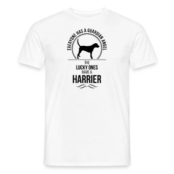 HARRIER Guardian Angel Hunde Spruch Wilsigns - Männer T-Shirt - Weiß - Vorne - AI Model Male 178 dark (178cm)