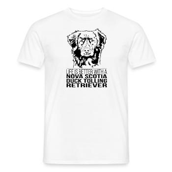 Nova Scotia Duck Tolling Retriever life is better - Men's T-Shirt - white - Front - AI Model Male 178 dark (178cm)
