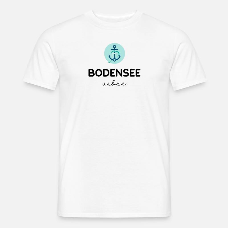 Bodensee Vibes Blue - Männer T-Shirt - Weiß