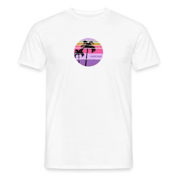 Coole Newport Beach California Palm Tree Artistic - Männer T-Shirt - Weiß - Vorne - AI Model Male 178 dark (178cm)