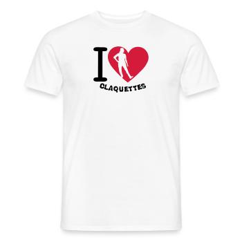 love claquettes i coeur 2 - T-shirt homme - blanc - Devant - AI Model Male 178 dark (178cm)