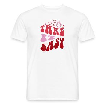 Take It Easy - Men's T-Shirt - white - Front - AI Model Male 178 dark (178cm)