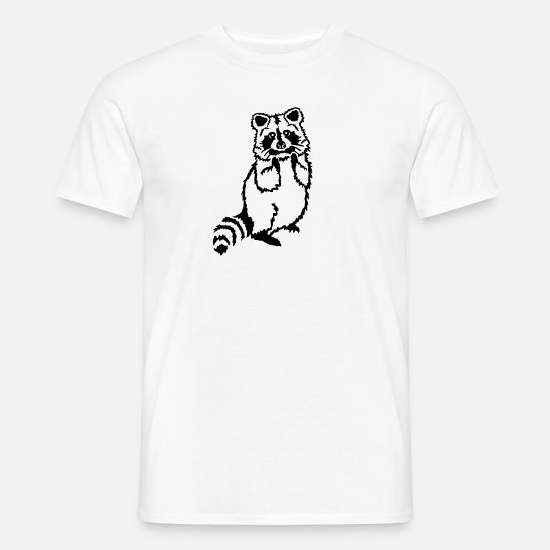 Waschbär - Männer T-Shirt - Weiß