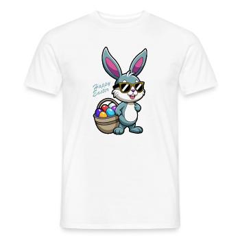 Happy Easter - Osterhase - Osterei - Geschenk - Männer T-Shirt - Weiß - Vorne - AI Model Male 178 dark (178cm)