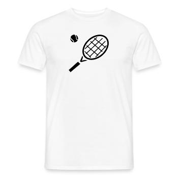 Tennis Ball Racket Player Gift Idea Sport - Men's T-Shirt - white - Front - AI Model Male 178 dark (178cm)