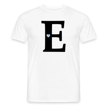 Buchstabe E Anfangsbuchstabe - Männer T-Shirt - Weiß - Vorne - AI Model Male 178 dark (178cm)