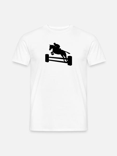 Springreiter einfarbig - Männer T-Shirt - Weiß