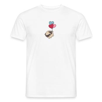 Carlin volant et baisers Design avec des cœurs - T-shirt homme - blanc - Devant - AI Model Male 178 dark (178cm)