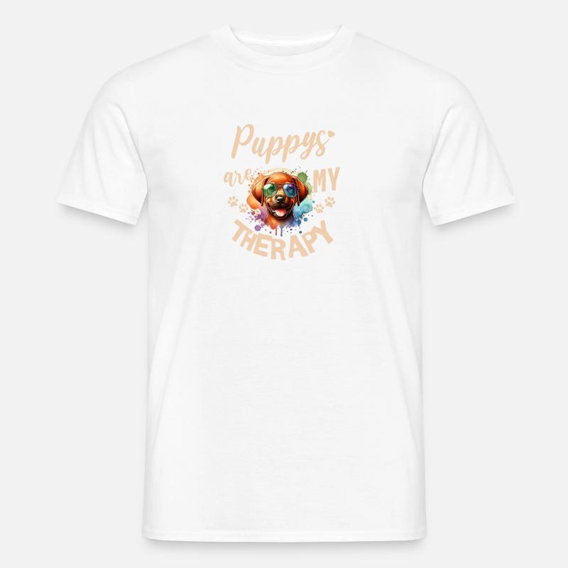 Rhodesian Ridgeback Aquarell Design - Männer T-Shirt - Weiß