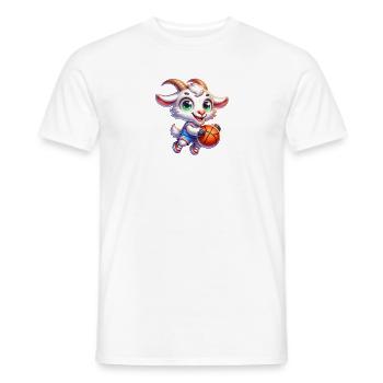 Chèvre jouant à l’équipe sportive de basket-ball - T-shirt homme - blanc - Devant - AI Model Male 178 dark (178cm)