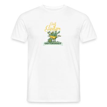 Horny Horny Gardener Gardener Gardener Saying - Men's T-Shirt - white - Front - AI Model Male 178 dark (178cm)