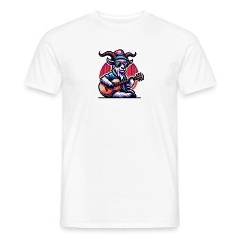 Chèvre Cool Jouant De La Guitare Dans La Conception De Bande - T-shirt homme - blanc - Devant - AI Model Male 178 dark (178cm)