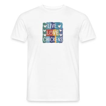 Vivre les poulets de l’amour vivre Poulet de l’amour Fermier - T-shirt homme - blanc - Devant - AI Model Male 178 dark (178cm)