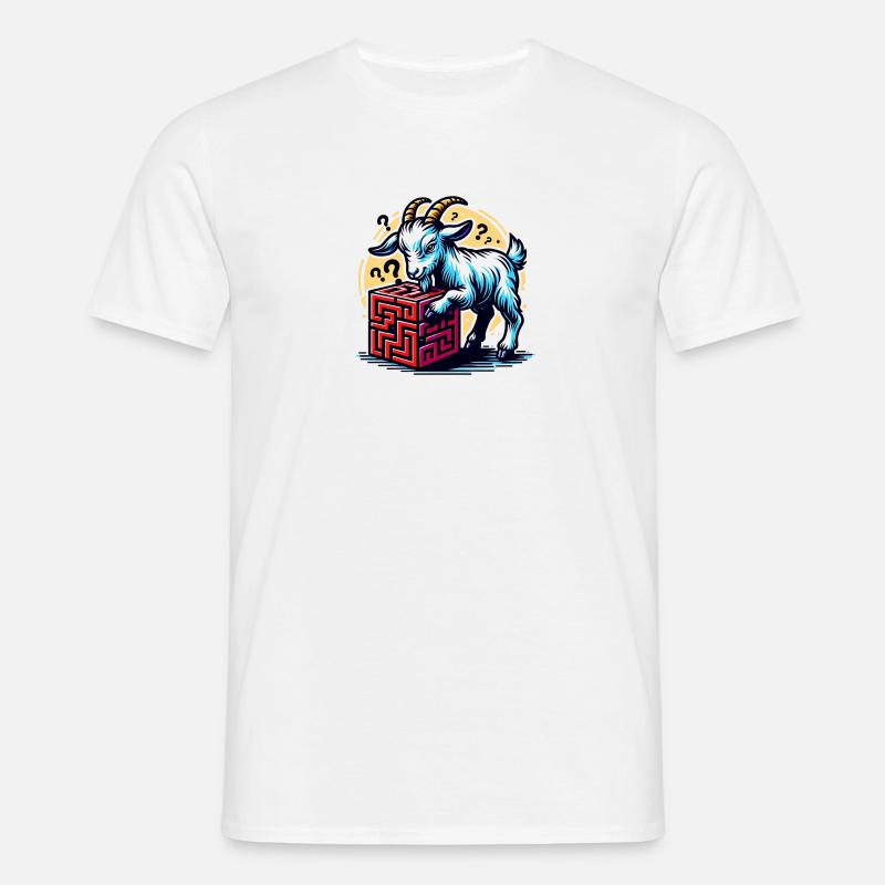 Cool goats solves puzzles - Men's T-Shirt - white