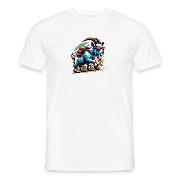 Expérience de la nature et de la montagne de la chèvre - T-shirt homme - blanc - Devant - AI Model Male 178 dark (178cm)