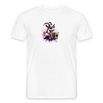 Chèvre jouant de l’accordéon conception de musique - T-shirt homme - blanc - Devant - AI Model Male 178 dark (178cm)