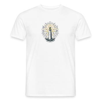 Licht der Welt Leuchtturm Christliches Design - Männer T-Shirt - Weiß - Vorne - AI Model Male 178 dark (178cm)