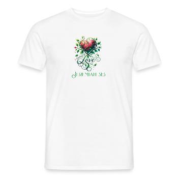 Unerschütterliche Liebe Jeremia 31:3 Botanisches - Männer T-Shirt - Weiß - Vorne - AI Model Male 178 dark (178cm)