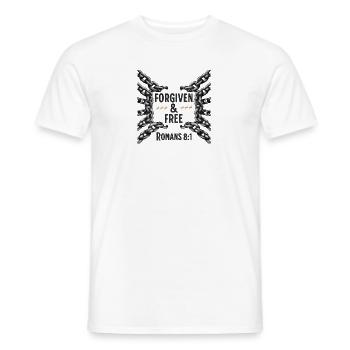 Pardonné et libéré Romains 8 :1 Chaînes brisées - T-shirt homme - blanc - Devant - AI Model Male 178 dark (178cm)