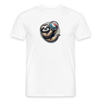Conception de joueur de volley-ball paresseux cool - T-shirt homme - blanc - Devant - AI Model Male 178 dark (178cm)