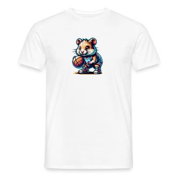 Équipe de joueurs de hamster de basket-ball cool - T-shirt homme - blanc - Devant - AI Model Male 178 dark (178cm)
