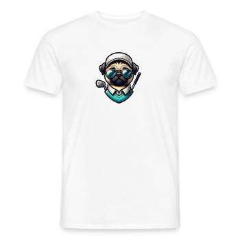Drôle de golfeur carlin jouant au golf avec des poses cool - T-shirt homme - blanc - Devant - AI Model Male 178 dark (178cm)
