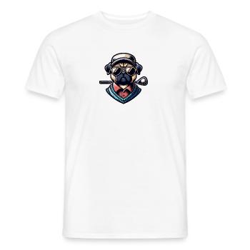 Lustiger Mops Golfer Hund Cooles Golf Design - Männer T-Shirt - Weiß - Vorne - AI Model Male 178 dark (178cm)