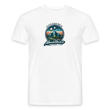 Faith Can Move Mountains Mountain Scene - Men's T-Shirt - white - Front - AI Model Male 178 dark (178cm)
