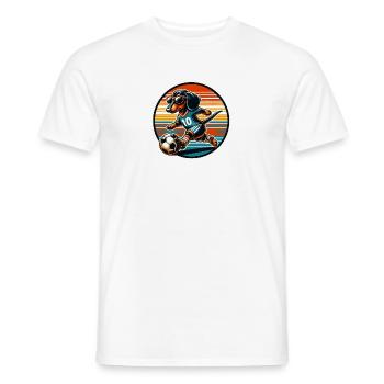 Dachshund Soccer Wiener Dog Fan - T-shirt homme - blanc - Devant - AI Model Male 178 dark (178cm)