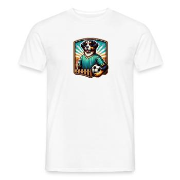 Berner Sennenhund Fußball Spieler Champion Fan - Männer T-Shirt - Weiß - Vorne - AI Model Male 178 dark (178cm)