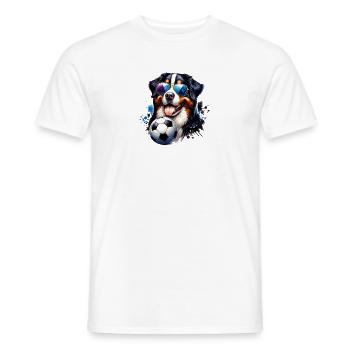 Bernhardiner Fußballspieler Fan Champion Ball - Männer T-Shirt - Weiß - Vorne - AI Model Male 178 dark (178cm)