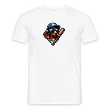 Dackel Baseball Spieler Sport Lustig - Männer T-Shirt - Weiß - Vorne - AI Model Male 178 dark (178cm)