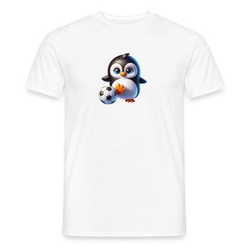 Niedlicher Pinguin Fußball Spieler Champion Fan - Männer T-Shirt - Weiß - Vorne - AI Model Male 178 dark (178cm)