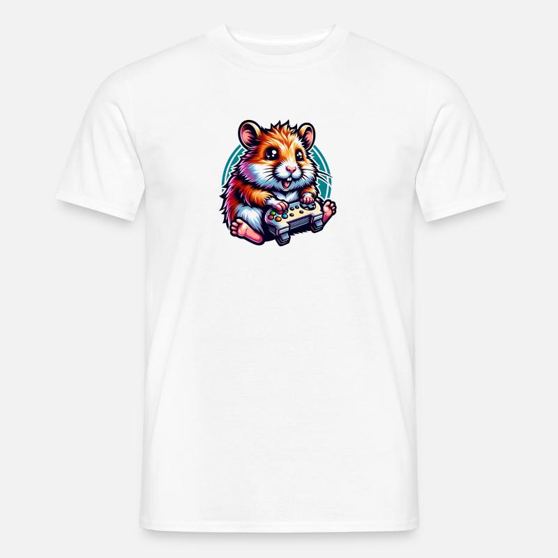 Hamster Mit Videospiel-Controller Illustration - Männer T-Shirt - Weiß