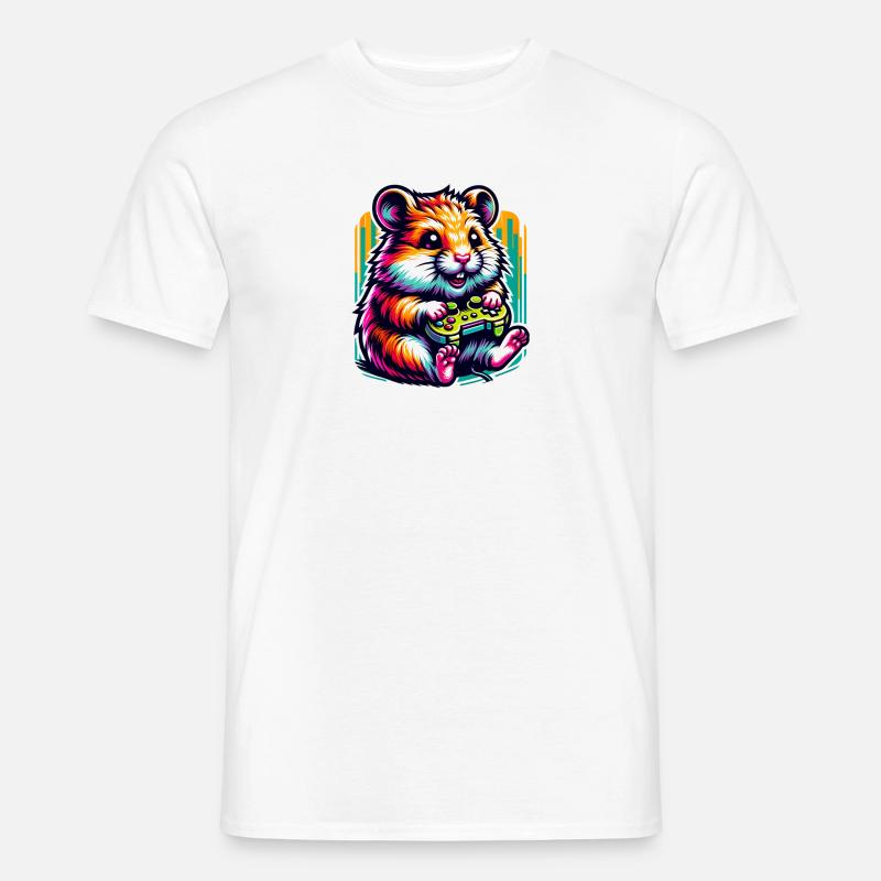 Spielender Hamster Mit Controller - Männer T-Shirt - Weiß