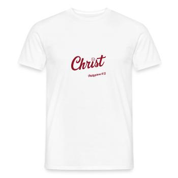 I can do everything through Christ who strengthens me - Men's T-Shirt - white - Front - AI Model Male 178 dark (178cm)