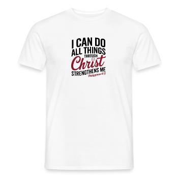 I can do everything through Christ Baseball Philippians - Men's T-Shirt - white - Front - AI Model Male 178 dark (178cm)
