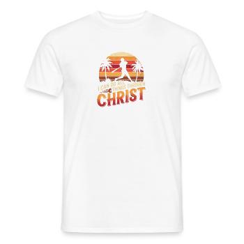 I can do everything through Christ Baseball Christian - Men's T-Shirt - white - Front - AI Model Male 178 dark (178cm)