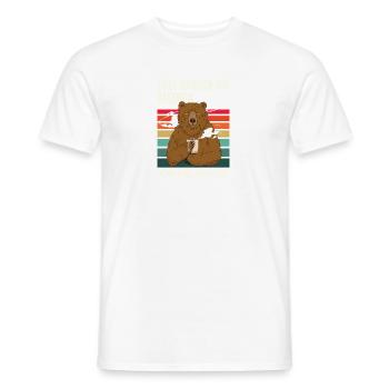 First I need my coffee Funny Coffee Bear - Men's T-Shirt - white - Front - AI Model Male 178 dark (178cm)