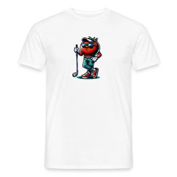 Drôle de tomate de golf avec des lunettes de soleil cool et - T-shirt homme - blanc - Devant - AI Model Male 178 dark (178cm)